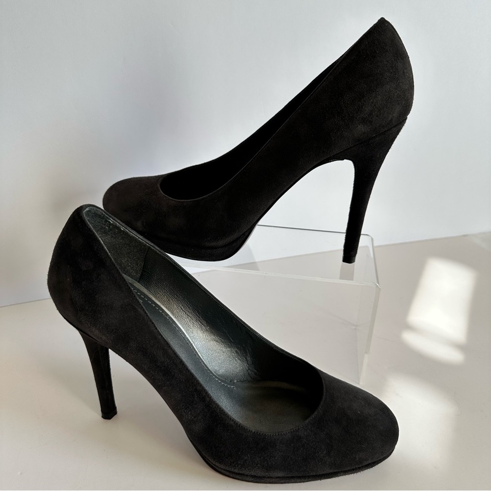 Stuart Weitzman Dark Gray Suede 4” Heels Women’s 8.5